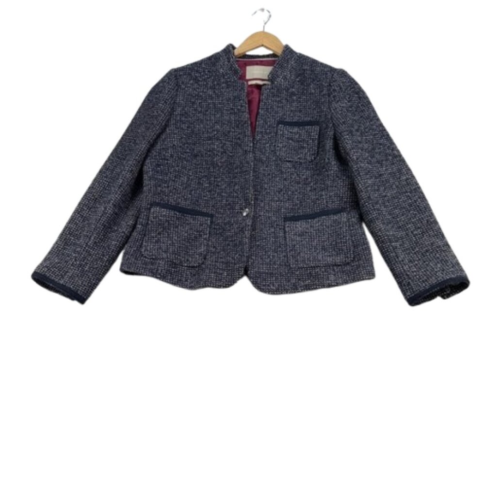 Banana Republic Women’s Blue & White Tweed Jacket – Size 14